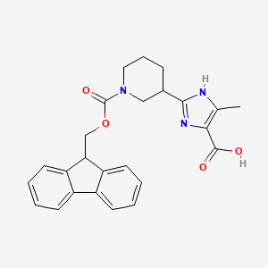 molecular formula C25H25N3O4 B2385115 2-(1-{[(9H-fluoren-9-yl)methoxy]carbonyl}piperidin-3-yl)-4-methyl-1H-imidazole-5-carboxylic acid CAS No. 2174007-73-7