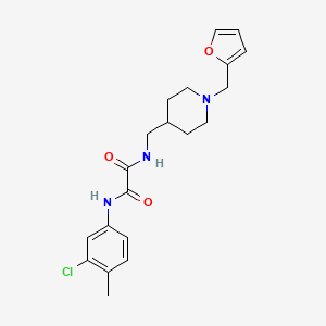 molecular formula C20H24ClN3O3 B2385119 N1-(3-chloro-4-methylphenyl)-N2-((1-(furan-2-ylmethyl)piperidin-4-yl)methyl)oxalamide CAS No. 953230-59-6