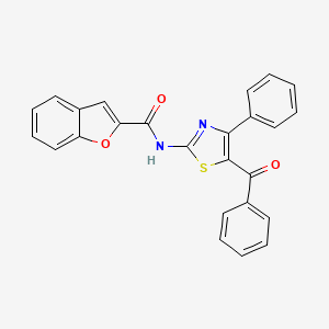 molecular formula C25H16N2O3S B2385120 N-(5-benzoyl-4-phenylthiazol-2-yl)benzofuran-2-carboxamide CAS No. 922472-94-4