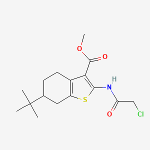 molecular formula C16H22ClNO3S B2385122 Methyl 6-tert-butyl-2-[(chloroacetyl)amino]-4,5,6,7-tetrahydro-1-benzothiophene-3-carboxylate CAS No. 379256-23-2