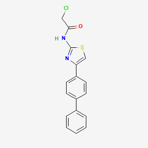 molecular formula C17H13ClN2OS B2385125 N-(4-Biphenyl-4-yl-1,3-thiazol-2-yl)-2-chloroacetamide CAS No. 726153-55-5