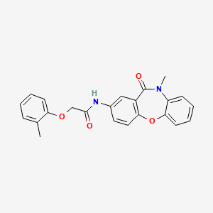 molecular formula C23H20N2O4 B2385130 N-(10-methyl-11-oxo-10,11-dihydrodibenzo[b,f][1,4]oxazepin-2-yl)-2-(o-tolyloxy)acetamide CAS No. 922029-05-8