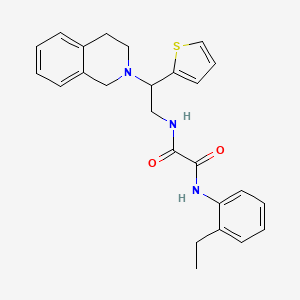 molecular formula C25H27N3O2S B2385143 N1-(2-(3,4-二氢异喹啉-2(1H)-基)-2-(噻吩-2-基)乙基)-N2-(2-乙基苯基)草酰胺 CAS No. 898408-09-8