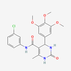 molecular formula C21H22ClN3O5 B2385145 N-(3-chlorophenyl)-6-methyl-2-oxo-4-(3,4,5-trimethoxyphenyl)-1,2,3,4-tetrahydropyrimidine-5-carboxamide CAS No. 421576-06-9
