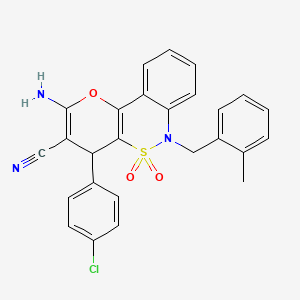 molecular formula C26H20ClN3O3S B2385147 2-氨基-4-(4-氯苯基)-6-(2-甲基苄基)-4,6-二氢吡喃并[3,2-c][2,1]苯并噻嗪-3-腈 5,5-二氧化物 CAS No. 893298-98-1