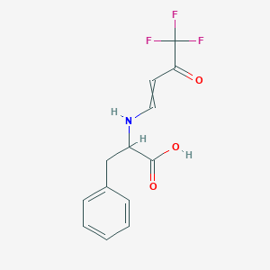 molecular formula C13H12F3NO3 B238515 3-Phenyl-2-(4,4,4-trifluoro-3-oxo-but-1-enylamino)-propionic acid CAS No. 133992-79-7