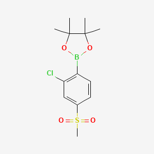 molecular formula C13H18BClO4S B2385157 2-(2-Chloro-4-methylsulfonylphenyl)-4,4,5,5-tetramethyl-1,3,2-dioxaborolane CAS No. 2377012-74-1
