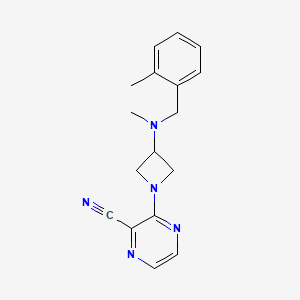 molecular formula C17H19N5 B2385169 3-[3-[Methyl-[(2-methylphenyl)methyl]amino]azetidin-1-yl]pyrazine-2-carbonitrile CAS No. 2380167-79-1