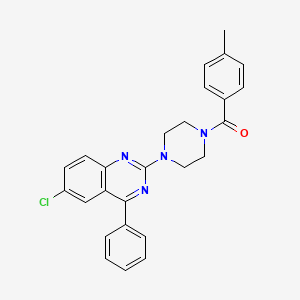 molecular formula C26H23ClN4O B2385176 (4-(6-Chloro-4-phenylquinazolin-2-yl)piperazin-1-yl)(p-tolyl)methanone CAS No. 353248-03-0