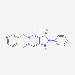 molecular formula C19H16N4O2 B2385184 4-methyl-2-phenyl-5-(pyridin-3-ylmethyl)-1H-pyrazolo[4,3-c]pyridine-3,6(2H,5H)-dione CAS No. 847572-55-8