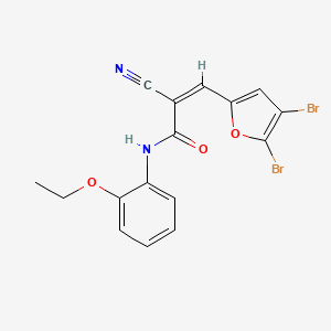 molecular formula C16H12Br2N2O3 B2385187 (Z)-2-cyano-3-(4,5-dibromofuran-2-yl)-N-(2-ethoxyphenyl)prop-2-enamide CAS No. 1241696-49-0