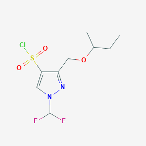 molecular formula C9H13ClF2N2O3S B2385194 3-(sec-butoxymethyl)-1-(difluoromethyl)-1H-pyrazole-4-sulfonyl chloride CAS No. 1856029-70-3