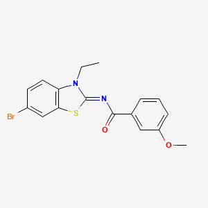 molecular formula C17H15BrN2O2S B2385197 (E)-N-(6-bromo-3-ethylbenzo[d]thiazol-2(3H)-ylidene)-3-methoxybenzamide CAS No. 865544-28-1