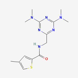 molecular formula C14H20N6OS B2385203 N-((4,6-bis(dimethylamino)-1,3,5-triazin-2-yl)methyl)-4-methylthiophene-2-carboxamide CAS No. 2034572-92-2