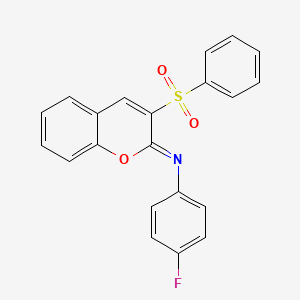 molecular formula C21H14FNO3S B2385228 (Z)-4-fluoro-N-(3-(phenylsulfonyl)-2H-chromen-2-ylidene)aniline CAS No. 904441-91-4