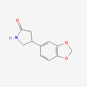 molecular formula C11H11NO3 B2385230 4-(1,3-Benzodioxol-5-yl)pyrrolidin-2-one CAS No. 57724-64-8