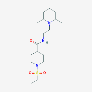 molecular formula C17H33N3O3S B2385241 N-(2-(2,6-dimethylpiperidin-1-yl)ethyl)-1-(ethylsulfonyl)piperidine-4-carboxamide CAS No. 705960-00-5