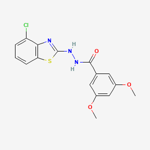 molecular formula C16H14ClN3O3S B2385242 N'-(4-氯-1,3-苯并噻唑-2-基)-3,5-二甲氧基苯甲酰肼 CAS No. 851979-11-8