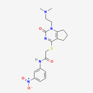molecular formula C19H23N5O4S B2385250 2-((1-(2-(dimethylamino)ethyl)-2-oxo-2,5,6,7-tetrahydro-1H-cyclopenta[d]pyrimidin-4-yl)thio)-N-(3-nitrophenyl)acetamide CAS No. 898445-39-1