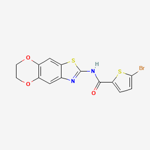 molecular formula C14H9BrN2O3S2 B2385257 5-bromo-N-(6,7-dihydro-[1,4]dioxino[2,3-f][1,3]benzothiazol-2-yl)thiophene-2-carboxamide CAS No. 892857-23-7