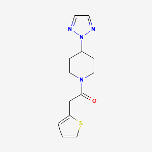 molecular formula C13H16N4OS B2385264 1-(4-(2H-1,2,3-triazol-2-yl)piperidin-1-yl)-2-(thiophen-2-yl)ethanone CAS No. 2201176-07-8