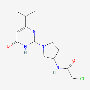 molecular formula C13H19ClN4O2 B2385267 2-Chloro-N-[1-(6-oxo-4-propan-2-yl-1H-pyrimidin-2-yl)pyrrolidin-3-yl]acetamide CAS No. 2411278-64-1