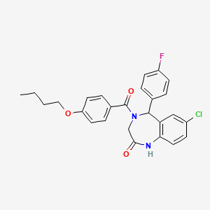 B2385290 4-(4-butoxybenzoyl)-7-chloro-5-(4-fluorophenyl)-3,5-dihydro-1H-1,4-benzodiazepin-2-one CAS No. 533879-07-1