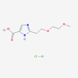 molecular formula C9H15ClN2O4 B2385322 2-[2-(2-methoxyethoxy)ethyl]-1H-imidazole-4-carboxylic acid hydrochloride CAS No. 1820716-72-0