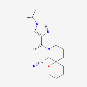 molecular formula C17H24N4O2 B2385325 8-[1-(propan-2-yl)-1H-imidazole-4-carbonyl]-1-oxa-8-azaspiro[5.5]undecane-7-carbonitrile CAS No. 2093761-09-0