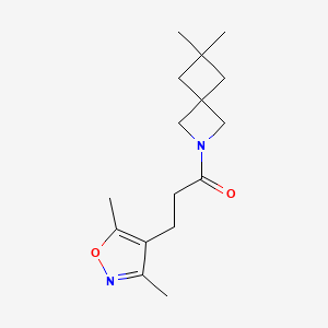 molecular formula C16H24N2O2 B2385327 1-(6,6-Dimethyl-2-azaspiro[3.3]heptan-2-yl)-3-(3,5-dimethyl-1,2-oxazol-4-yl)propan-1-one CAS No. 2379972-52-6