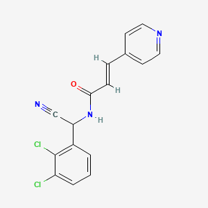 molecular formula C16H11Cl2N3O B2385328 (E)-N-[cyano-(2,3-dichlorophenyl)methyl]-3-pyridin-4-ylprop-2-enamide CAS No. 1355939-90-0