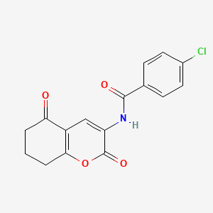 molecular formula C16H12ClNO4 B2385339 4-chloro-N-(2,5-dioxo-5,6,7,8-tetrahydro-2H-chromen-3-yl)benzenecarboxamide CAS No. 338404-90-3