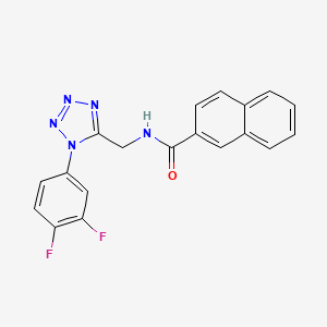 molecular formula C19H13F2N5O B2385341 N-((1-(3,4-difluorophenyl)-1H-tetrazol-5-yl)methyl)-2-naphthamide CAS No. 942000-08-0