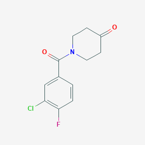 molecular formula C12H11ClFNO2 B2385348 1-(3-Chloro-4-fluorobenzoyl)piperidin-4-one CAS No. 223632-64-2