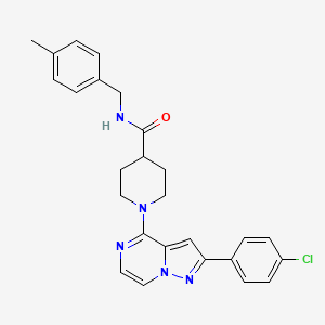 molecular formula C26H26ClN5O B2385357 1-(2-(4-chlorophenyl)pyrazolo[1,5-a]pyrazin-4-yl)-N-(4-methylbenzyl)piperidine-4-carboxamide CAS No. 931965-53-6