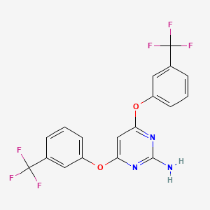 B2385358 4,6-Bis[3-(trifluoromethyl)phenoxy]pyrimidin-2-amine CAS No. 866154-31-6
