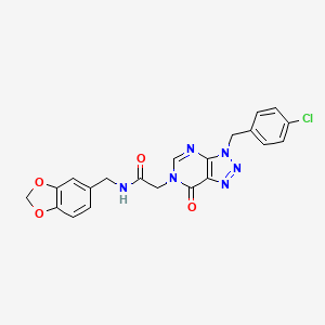B2385372 N-(1,3-benzodioxol-5-ylmethyl)-2-[3-(4-chlorobenzyl)-7-oxo-3,7-dihydro-6H-[1,2,3]triazolo[4,5-d]pyrimidin-6-yl]acetamide CAS No. 863018-53-5