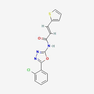 molecular formula C15H10ClN3O2S B2385402 (E)-N-(5-(2-chlorophenyl)-1,3,4-oxadiazol-2-yl)-3-(thiophen-2-yl)acrylamide CAS No. 1005729-20-3