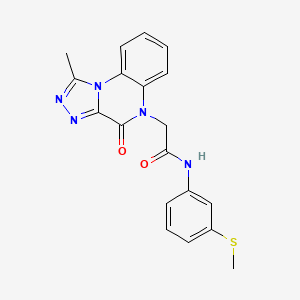 molecular formula C19H17N5O2S B2385418 2-(1-methyl-4-oxo-[1,2,4]triazolo[4,3-a]quinoxalin-5(4H)-yl)-N-(3-(methylthio)phenyl)acetamide CAS No. 1358636-99-3