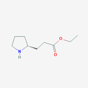 molecular formula C9H17NO2 B2385421 Ethyl 3-[(2R)-pyrrolidin-2-yl]propanoate CAS No. 2248171-96-0