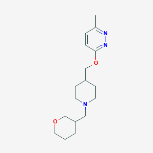 molecular formula C17H27N3O2 B2385435 3-Methyl-6-[[1-(oxan-3-ylmethyl)piperidin-4-yl]methoxy]pyridazine CAS No. 2319719-86-1