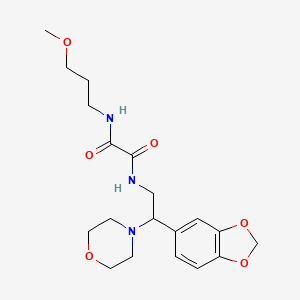 molecular formula C19H27N3O6 B2385440 N1-(2-(benzo[d][1,3]dioxol-5-yl)-2-morpholinoethyl)-N2-(3-methoxypropyl)oxalamide CAS No. 896333-19-0
