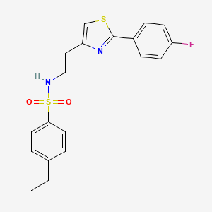 molecular formula C19H19FN2O2S2 B2385444 4-ethyl-N-(2-(2-(4-fluorophenyl)thiazol-4-yl)ethyl)benzenesulfonamide CAS No. 941950-46-5