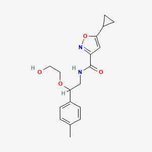 molecular formula C18H22N2O4 B2385449 5-cyclopropyl-N-(2-(2-hydroxyethoxy)-2-(p-tolyl)ethyl)isoxazole-3-carboxamide CAS No. 1787916-69-1