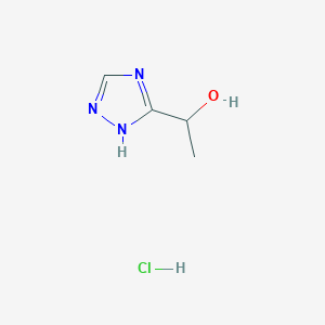 molecular formula C4H8ClN3O B2385478 1-(4H-1,2,4-triazol-3-yl)ethan-1-ol hydrochloride CAS No. 2031260-40-7