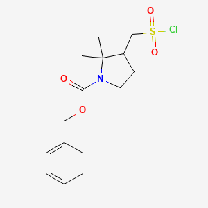 Benzyl 3-(chlorosulfonylmethyl)-2,2-dimethylpyrrolidine-1-carboxylate