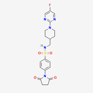 4-(2,5-dioxopyrrolidin-1-yl)-N-((1-(5-fluoropyrimidin-2-yl)piperidin-4-yl)methyl)benzenesulfonamide