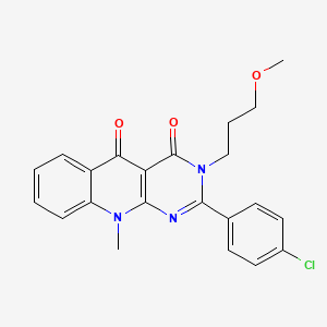 2-(4-chlorophenyl)-3-(3-methoxypropyl)-10-methylpyrimido[4,5-b]quinoline-4,5(3H,10H)-dione