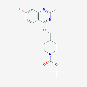 molecular formula C20H26FN3O3 B2385487 Tert-butyl 4-[(7-fluoro-2-methylquinazolin-4-yl)oxymethyl]piperidine-1-carboxylate CAS No. 2380187-56-2