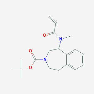 molecular formula C19H26N2O3 B2385488 Tert-butyl 5-[methyl(prop-2-enoyl)amino]-1,2,4,5-tetrahydro-3-benzazepine-3-carboxylate CAS No. 2411236-15-0
